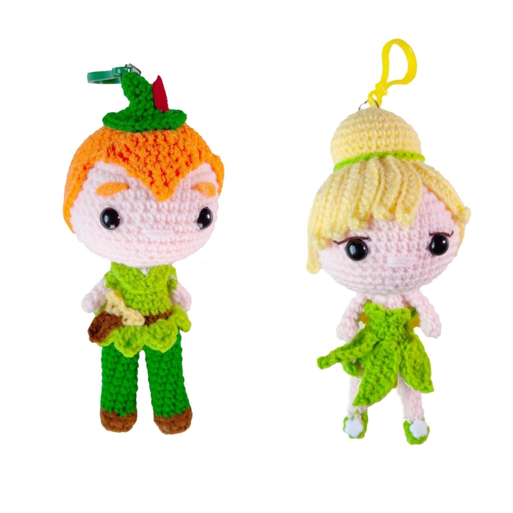 Dolls Peterpen and TinkerBell Crochet Handmad